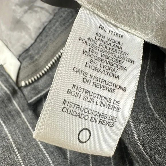 Michael Kors Women's 16 Gray Striped Pencil Skirt Office Wool Blend Academia - Picture 7 of 13